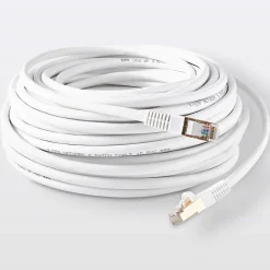 Câble RJ45 Mâle / Mâle blanc Blyss Or, 20 m