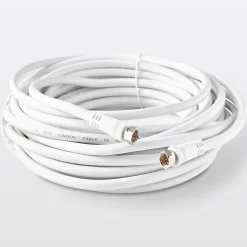 Câble type F 3C2V Mâle / Mâle blanc Blyss, 10 m