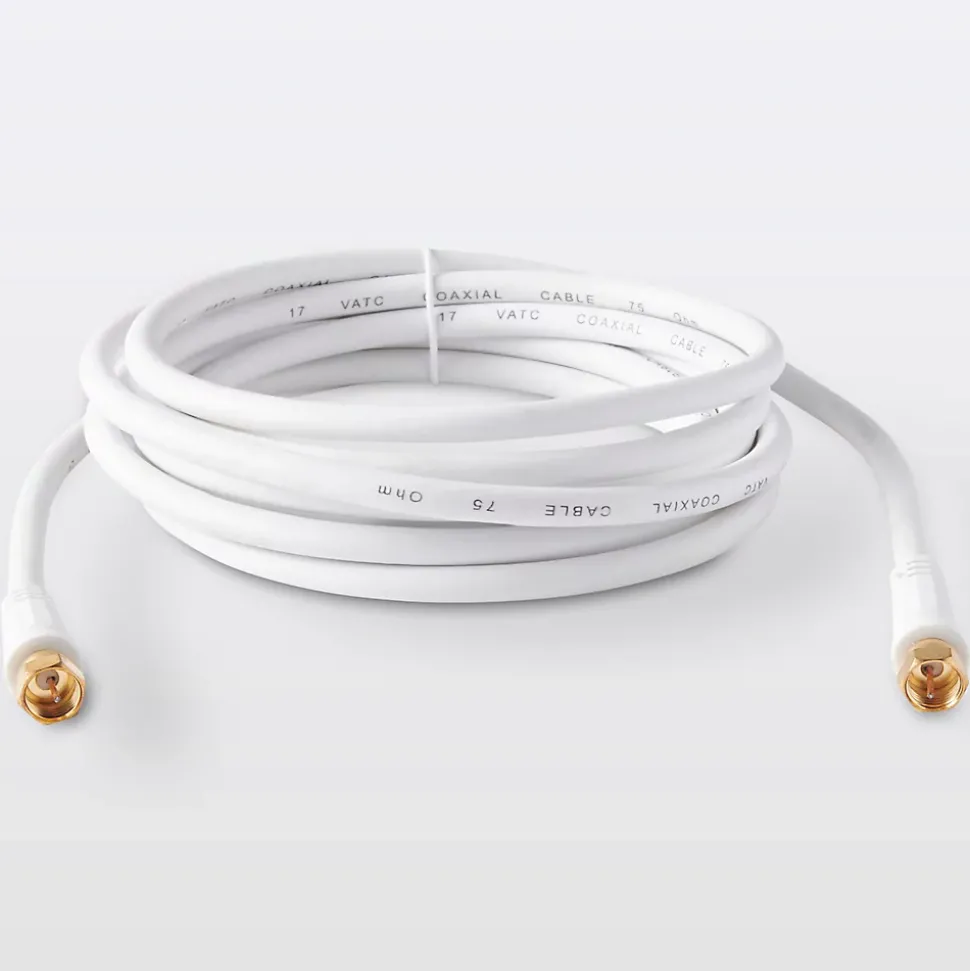 Câble Type F Mâle / Mâle blanc, Doré Blyss, 3 m