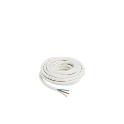 Câble 3X2,5 mm² H05VVF blanc couronne 5m