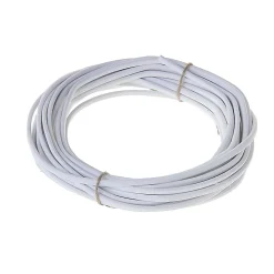 Câble 2X0,75 mm² H03VVH2F blanc couronne 5m