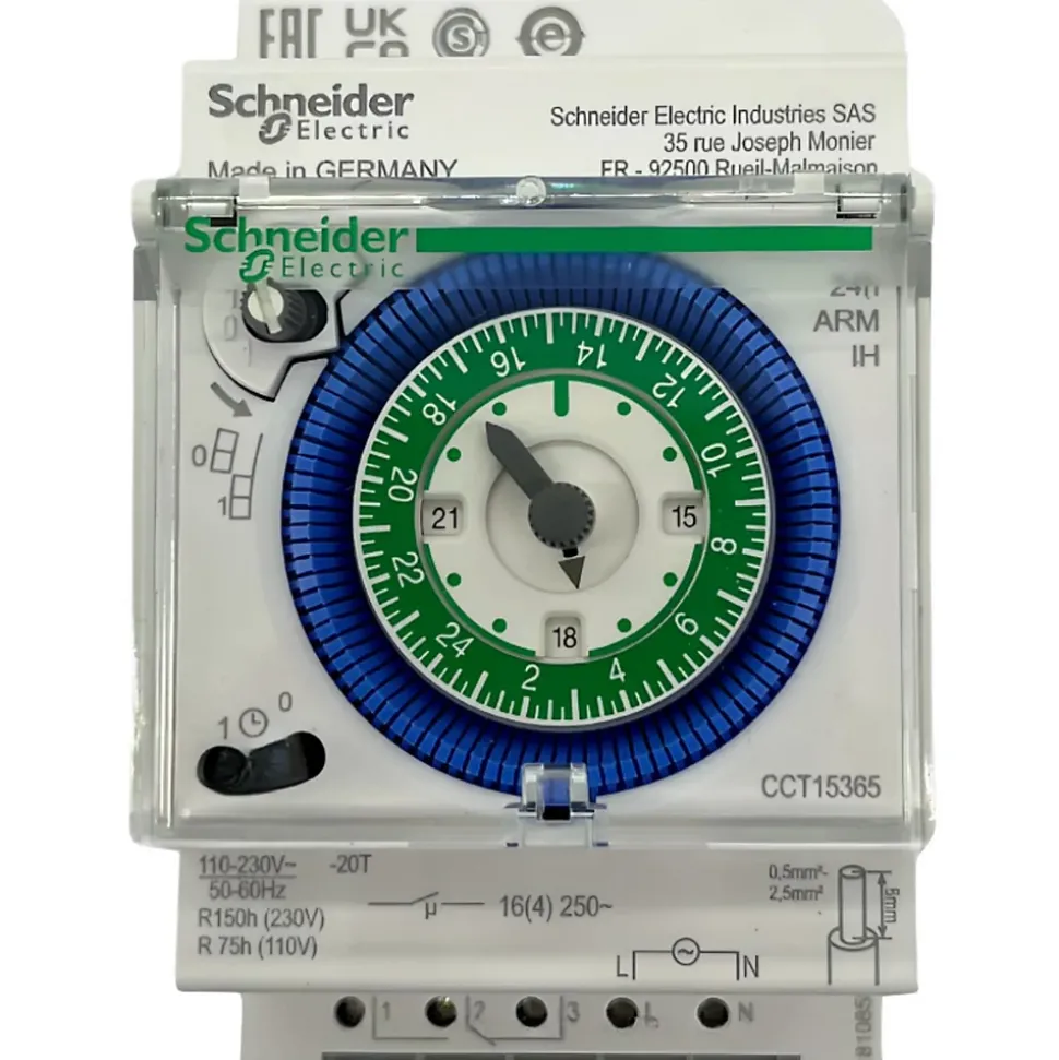 Cct15365 Schneider - Interrupteur Horaire Programmable Journalier 24h - 96 Commutations - Acti9 Ih