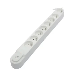 CHACON Bloc multiprise 8 prises 16A avec interrupteur, cable 3 m HO5VV-F 3x1,5 mm2 blanc