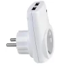 Chargeur Prise 16A + 2 USB 2.1A blanc