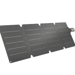 Chargeur solaire portable 36W ports type-C et USB-a norme IP67 RoHS CE-RMC gris