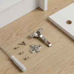 Charnière invisible key hole acier nickelé pour porte Diall Ø26 mm 92°, lot de 2