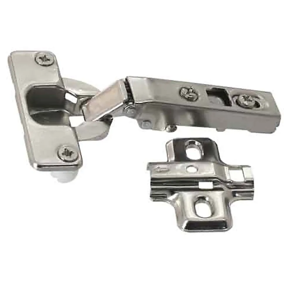Charnière invisible tourillon acier nickelé pour porte à demi-recouvrement Diall Ø35 mm 110°, lot de 2
