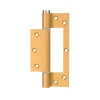 Charnière simple action à ressort, 150X40 mm, en aluminium anodisée or posée totalement en applique