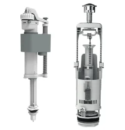 Chasse d'eau + robinet flotteur bas Flomasta, double bouton poussoir + étrier