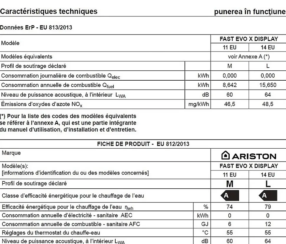 Chauffe-eau gaz instantané Ariston Fast Evo X 11 - butane/ propane