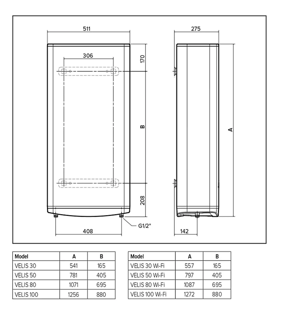Chauffe-eau électrique Ariston Velis Tech blanc 65L