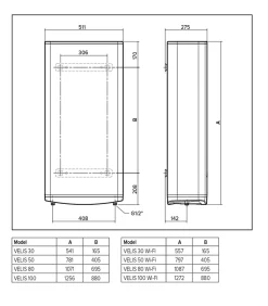 Chauffe-eau électrique Ariston Velis Tech blanc 45L
