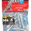 12 chevilles corps creux acier zingué Spyder M5 13mm + vis tête fraisée noir