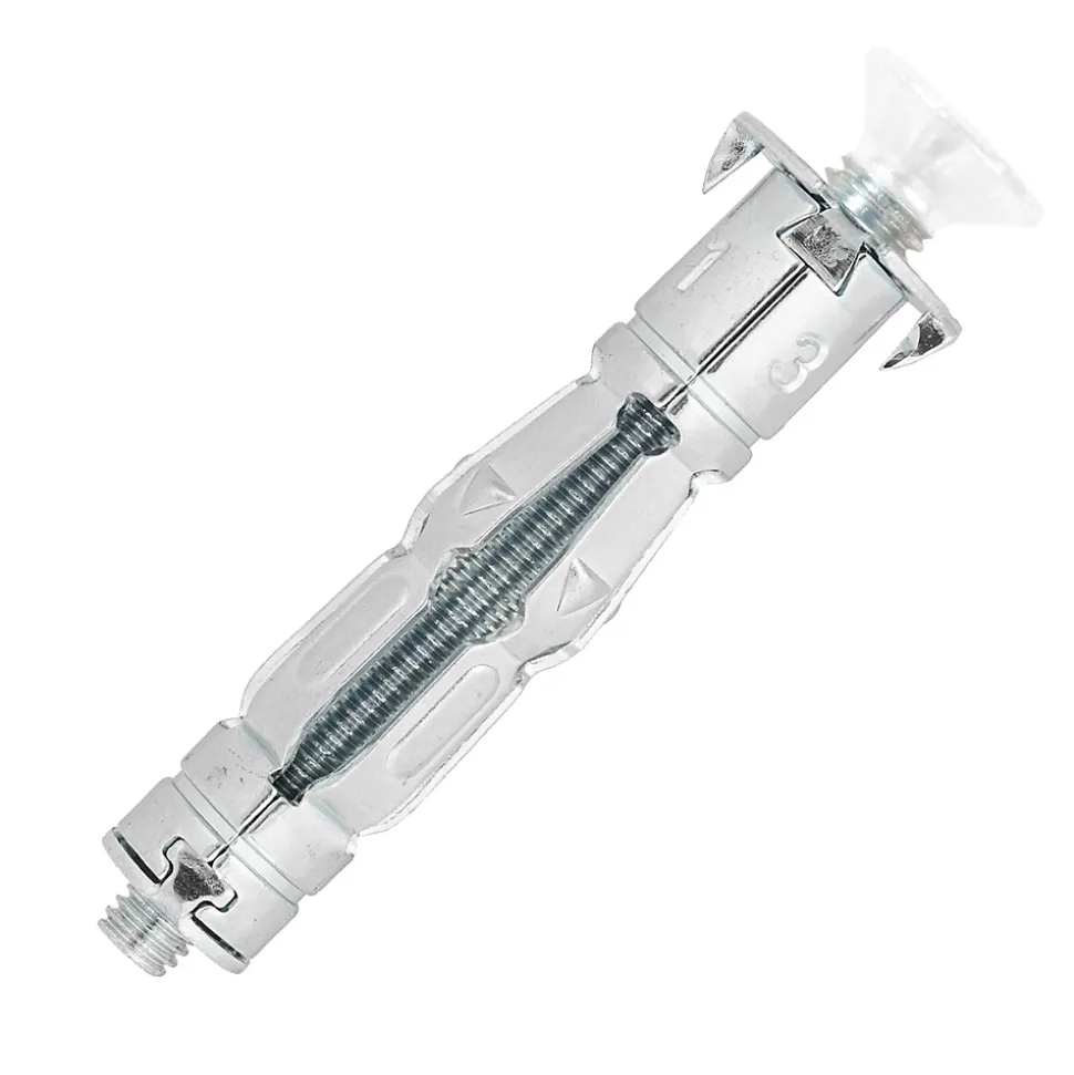 12 chevilles corps creux acier zingué Spyder M4 13mm + vis tête fraisée blanches