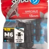 12 chevilles corps creux acier zingué Spyder M6 13mm + vis tête fraisée noires