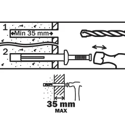6 chevilles à frapper Diall métal PZ Ø6x65mm