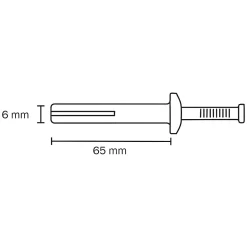 6 chevilles à frapper Diall métal PZ Ø6x65mm