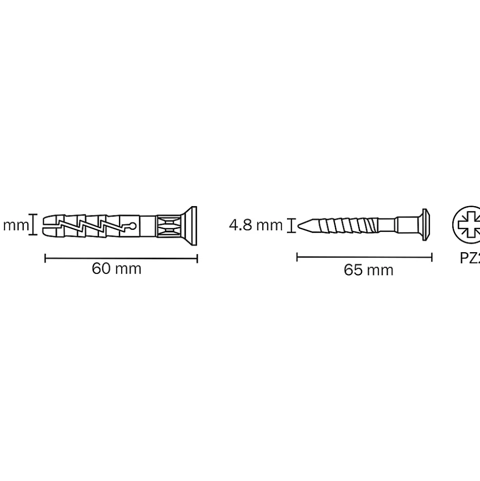 50 chevilles à frapper Diall nylon CS PZ Ø8x60mm