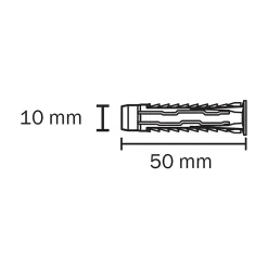 50 chevilles universelles Diall nylon CL Ø10x50mm