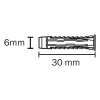 200 chevilles universelles Diall nylon CL Ø6x30mm