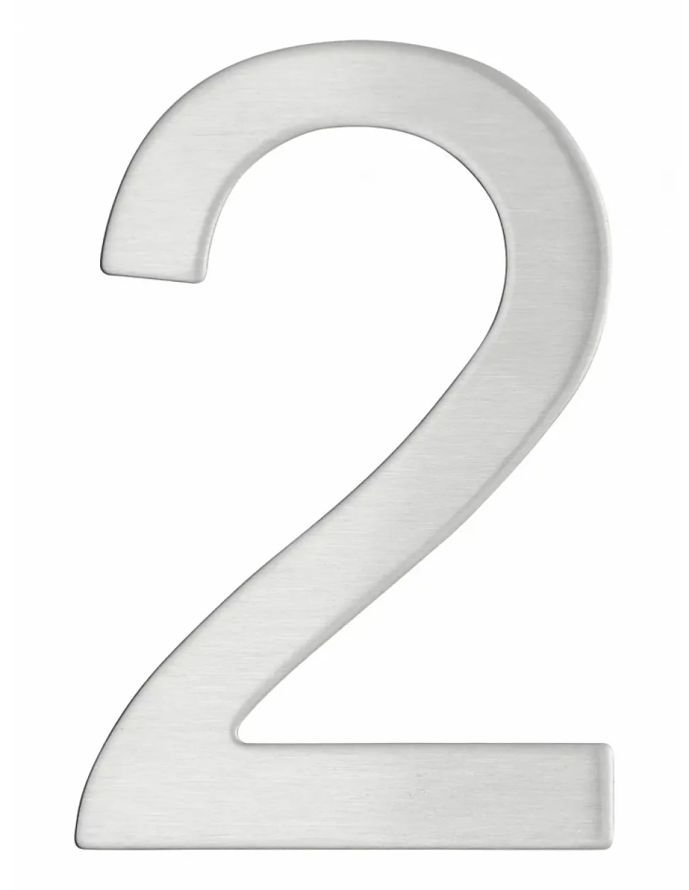 Chiffre 2 adhésif, inox, H.76mm - THIRARD