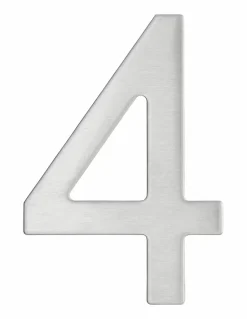 Chiffre 4 adhésif, inox, H.76mm - THIRARD