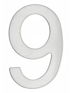 Chiffre 9 adhésif, inox, H.76mm - THIRARD