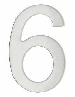 Chiffre 6 adhésif, inox, H.76mm - THIRARD