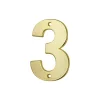 Chiffre 3, laiton, à visser, H.51mm, doré - THIRARD