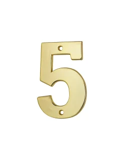 Chiffre 5, laiton, à visser, H.51mm, doré - THIRARD