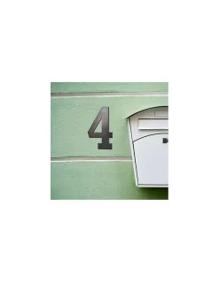 Chiffre 4 à visser, alliage, H.80mm, noir - THIRARD