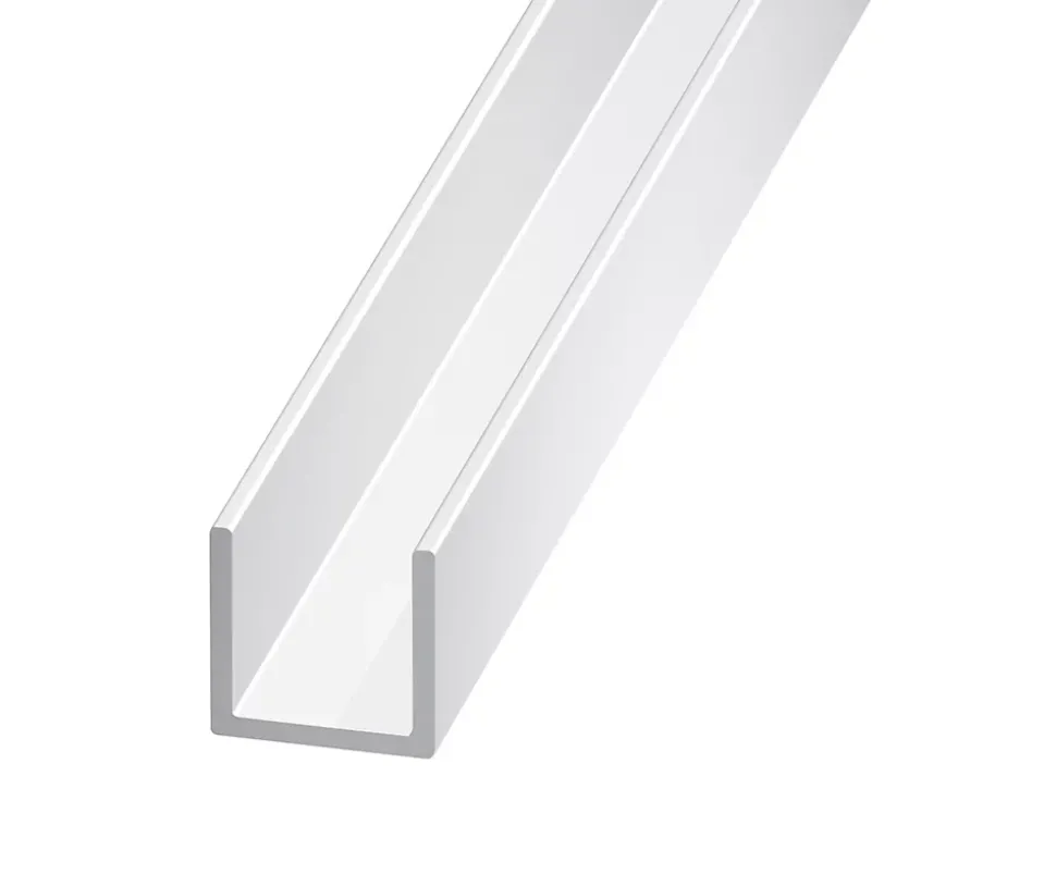 Cimaise aluminium brut blanc 10,5 x 9,5 x 11, 5 mm, 2 m