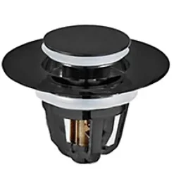 Clapet clic clac noir pour bonde de lavabo et vasque, MTK