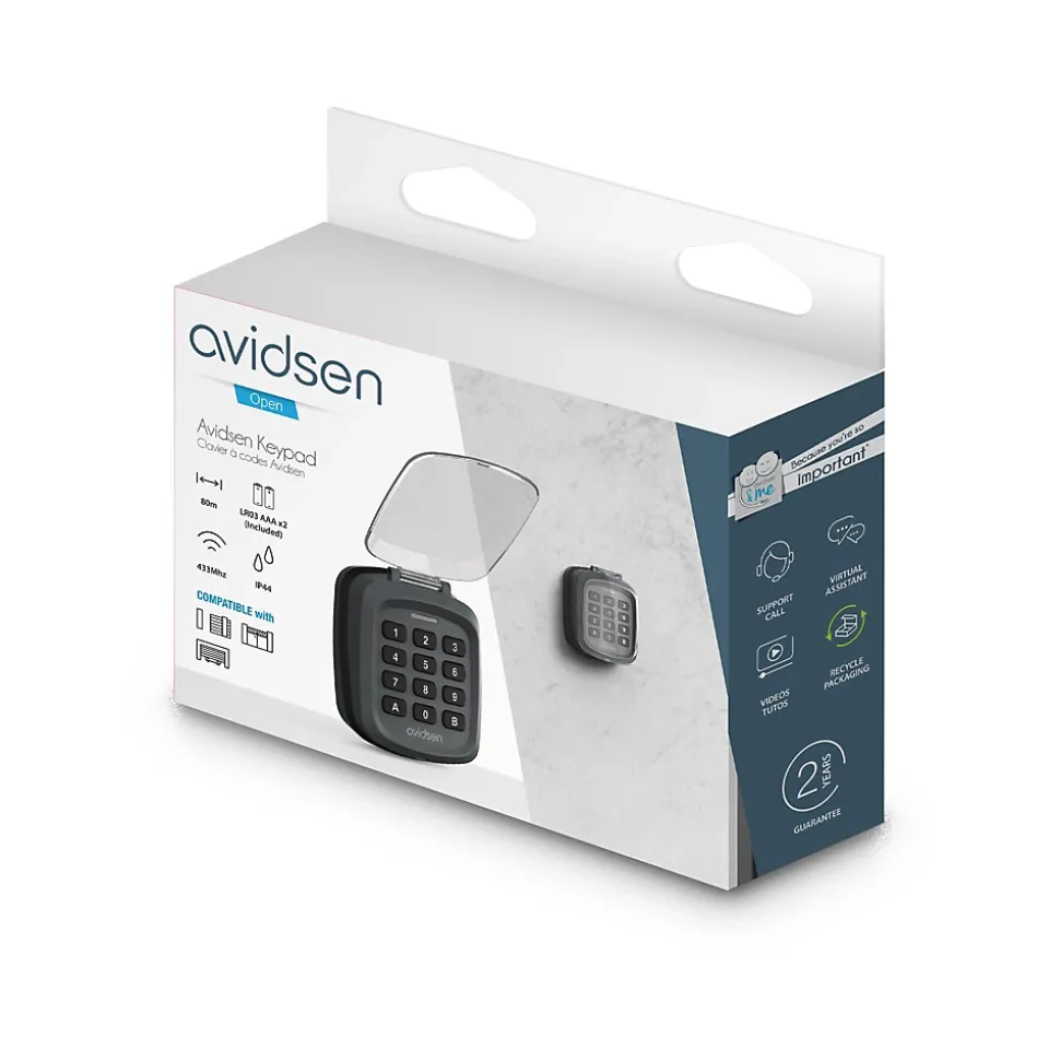 Clavier à code sans fil Avidsen noir