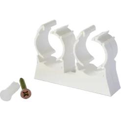 Clip de fixation double en plastique Ø16, lot de 10