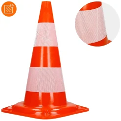 Cônes de signalisation routière cône de chantier orange blanc 47 cm 2 pièces
