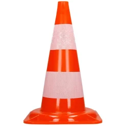 Cônes de signalisation routière cône de chantier orange blanc 47 cm 5 pièces