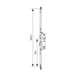 Coffre de serrure principal SECURY X 45/92 têtière 16mm longueur 649,5mm cote D 310mm - FERCO - 6-39046-17-0-1
