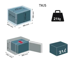 Coffre-fort à clé à emmurer TK/5 - 21 L - TECHNOSAFE