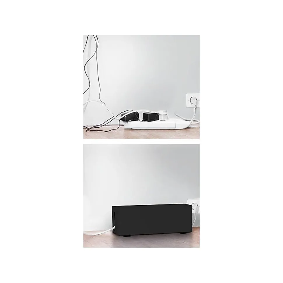 Coffret de rangement câbles et multiprises grande taille noir