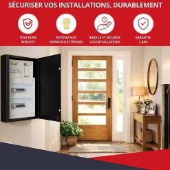 Coffret d'habillage ATOLE 13 modules en acier blanc pour tableaux éléctriques - H 920 x L 340 x P 140 mm - Réf. RCH400