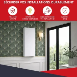 Coffret d'habillage ATOLE 13 modules en acier blanc pour tableaux éléctriques - H 1040 x L 340 x P 140 mm - Réf. RCH500