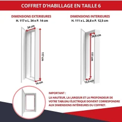 Coffret d'habillage ATOLE 13 modules en acier noir pour tableaux éléctriques - H 1170 x L 340 x P 140 mm - Réf. RCH600NR
