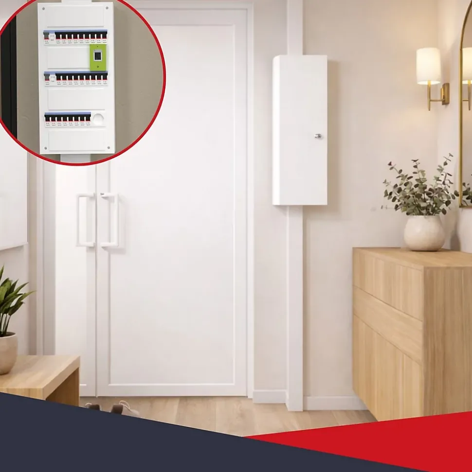Coffret d'habillage ATOLE 13 modules en acier blanc avec serrure à clef - H 1040 x L 340 x P 140 mm - Réf. RCH500GSS