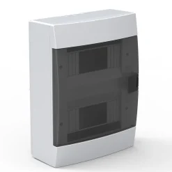 Coffret électrique en saillie 16 modules Tableau électrique nu blanc fumé, 215 x 290,5 x 110 mm, HOROZ
