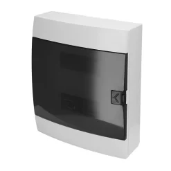 Coffret électrique en saillie 24 modules Tableau électrique nu blanc fumé, 286 x 340,5 x 112,5 mm, HOROZ