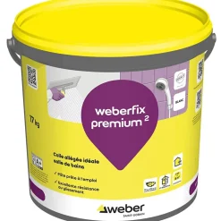 Colle allégée pour carrelage spéciale salle de bain WEBER.FIX PREMIUM ² (D2 ET) - Le Seau de 17 Kg - BLANC
