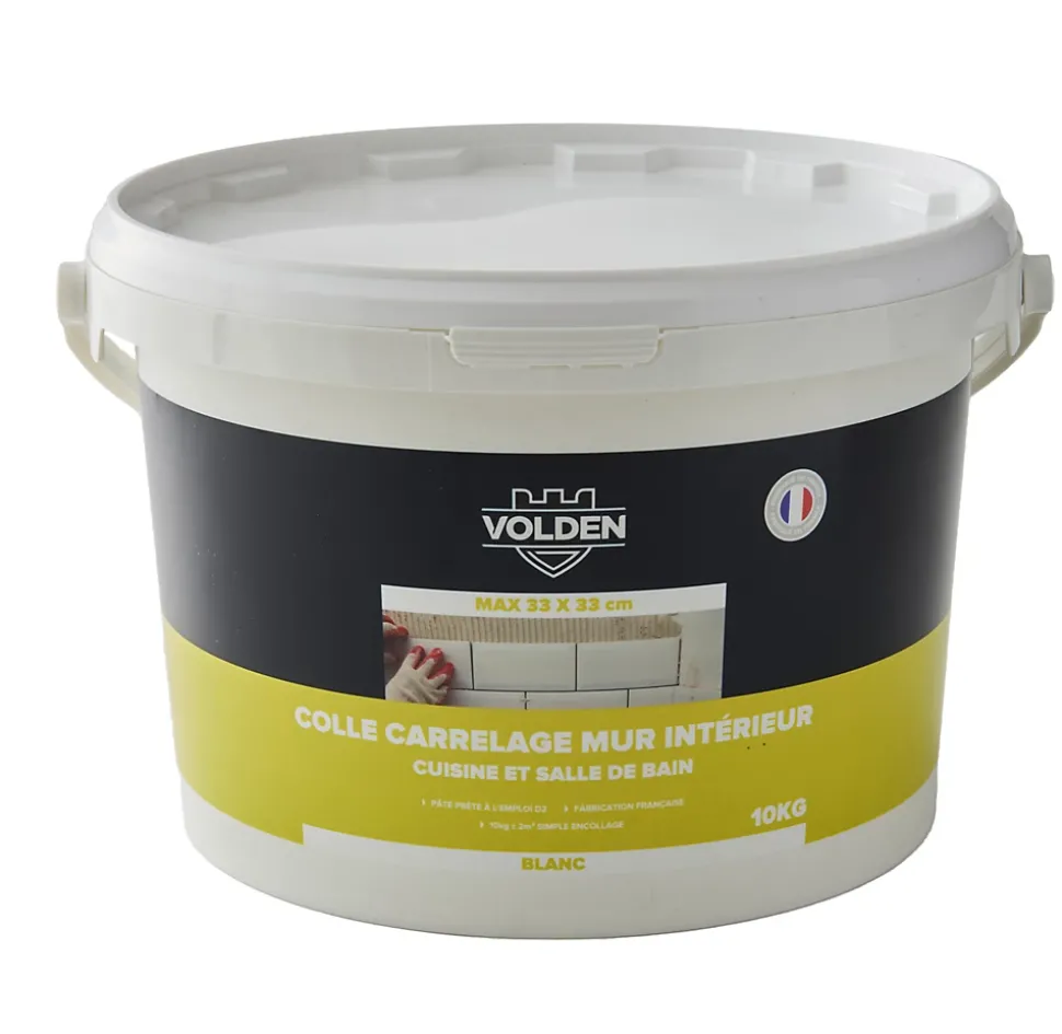Colle carrelage mur intérieur cuisine et salle de bain blanc Volden 10kg