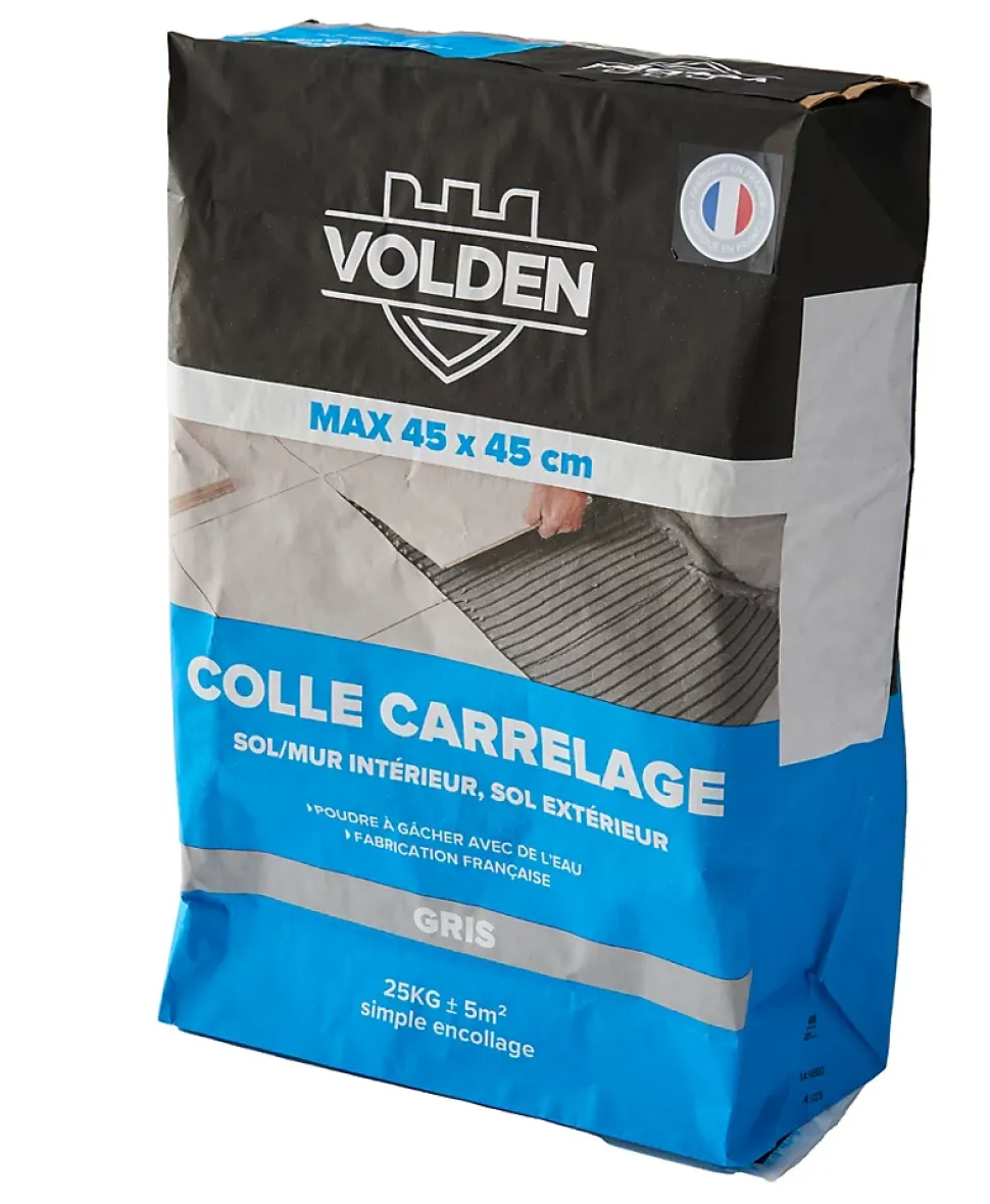 Colle carrelage sol int/ext et mur intérieur gris Volden C2E 5kg