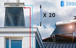 Collecteur solaire non pressurisé Thunder avec réservoir 200L 1 pièce.